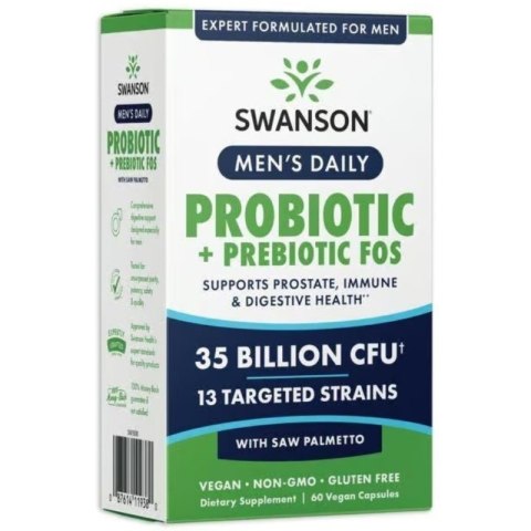 Men's Daily Probiotic + Prebiotic FOS suplement diety dla mężczyzn 60 kapsułek