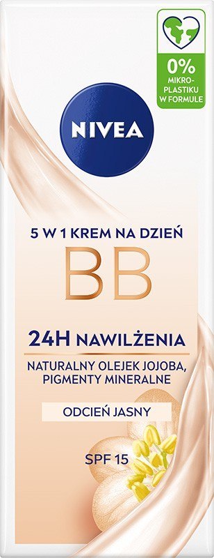 NIVEA 24H Nawilżenia Krem BB 5w1 na dzień - odcień jasny 50 ml