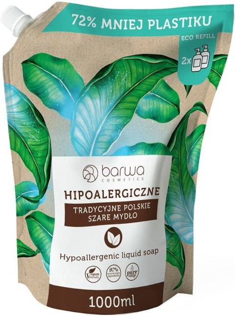 BARWA Hipoalergiczne tradycyjne polskie szare mydło 1000 ml BARWA Hipoalergiczne tradycyjne polskie szare mydło 1000 ml