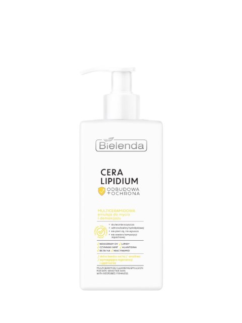 BIELENDA Cera Lipidium Odbudowa + Ochrona Multiceramidowa emulsja do mycia i demakijażu 300 ml BIELENDA Cera Lipidium Odbudowa + Ochrona Multiceramidowa emulsja do mycia i demakijażu 300 ml