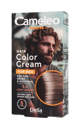 DELIA Cameleo Men Krem koloryzujący do włosów, brody i wąsów 5.0 Light Brown