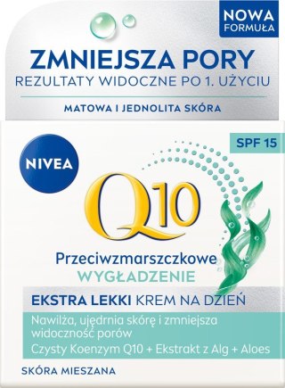 NIVEA Q10 Wygładzenie Krem przeciwzmarszczkowy ekstra lekki na dzień SPF15 50 ml