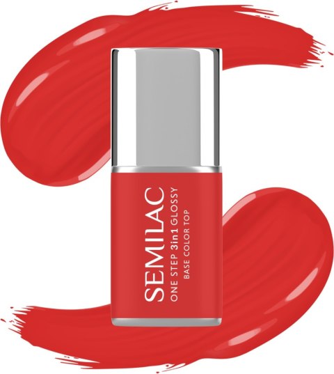 SEMILAC One Step Glossy 3in1 Lakier hybrydowy do paznokci S530 Scarlet 7 ml SEMILAC One Step Glossy 3in1 Lakier hybrydowy do paznokci S530 Scarlet 7 ml