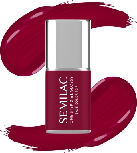 SEMILAC One Step Glossy 3in1 Lakier hybrydowy do paznokci S570 Dark Raspberry 7 ml SEMILAC One Step Glossy 3in1 Lakier hybrydowy do paznokci S570 Dark Raspberry 7 ml