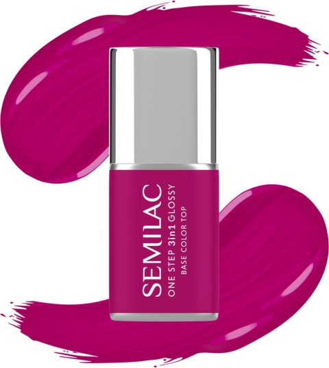SEMILAC One Step Glossy 3in1 Lakier hybrydowy do paznokci S595 Bright Purple 7 ml SEMILAC One Step Glossy 3in1 Lakier hybrydowy do paznokci S595 Bright Purple 7 ml