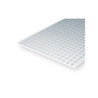 Evergreen 14506 1,0 mm Polystyrene Sheet (30 x 60 cm) Square Tiles 8,46 x 8,46 mm (1 pce)