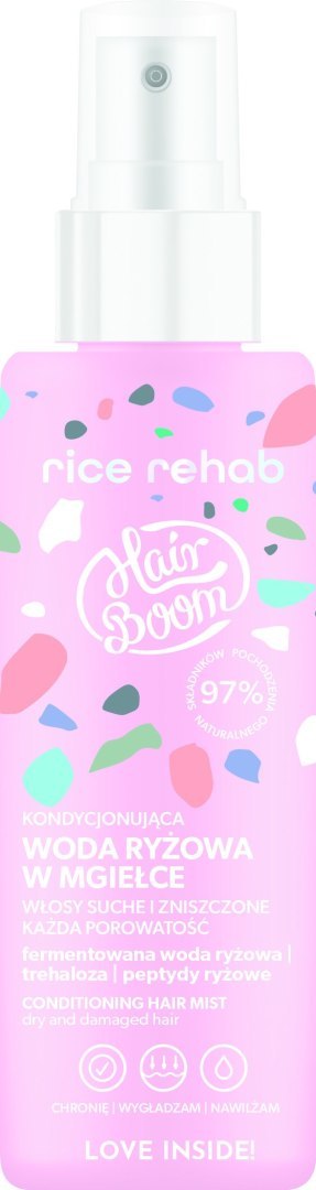 HAIRBOOM Rice Rehab Kondycjonująca woda ryżowa do włosów w mgiełce 200 ml HAIRBOOM Rice Rehab Kondycjonująca woda ryżowa do włosów w mgiełce 200 ml