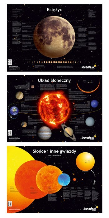 Levenhuk (PL) Zestaw plakatów Levenhuk przedstawiających ciała niebieskie Levenhuk (PL) Zestaw plakatów Levenhuk przedstawiających ciała niebieskie