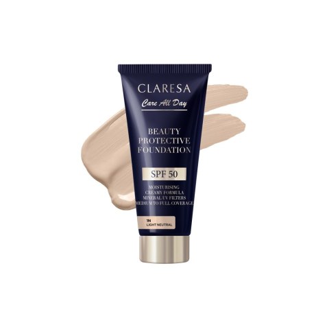 CLARESA Beauty Protective Foundation Nawilżający podkład z filtrem SPF 50 1N Light Neutral 30 ml CLARESA Beauty Protective Foundation Nawilżający podkład z filtrem SPF 50 1N Light Neutral 30 ml