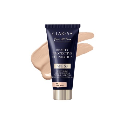 CLARESA Beauty Protective Foundation Nawilżający podkład z filtrem SPF 50 1W Light Warm 30 ml CLARESA Beauty Protective Foundation Nawilżający podkład z filtrem SPF 50 1W Light Warm 30 ml