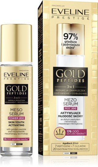 EVELINE Gold Peptides Mezo-serum aktywujące młodość skóry 3w1 (moc 200) 30 ml