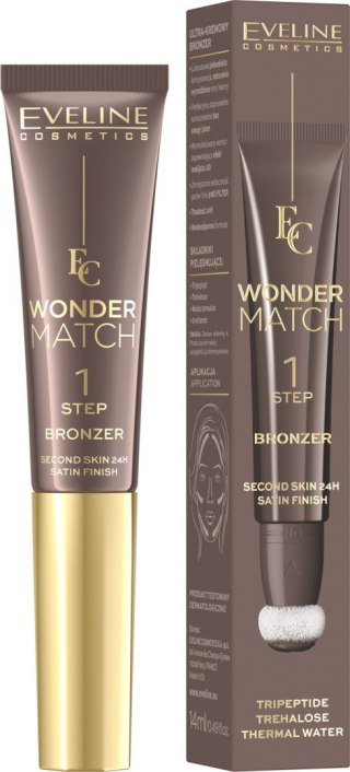 EVELINE Wonder Match Ultrakremowy Bronzer w tubce z aplikatorem - nr 01 14 ml