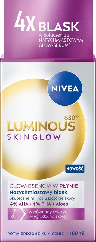 NIVEA Luminous Even Glow Liquid Refiner Serum peelingujące 100 ml