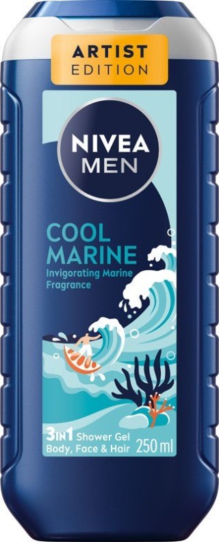 NIVEA MEN Żel pod prysznic Cool Marine 3w1 250 ml