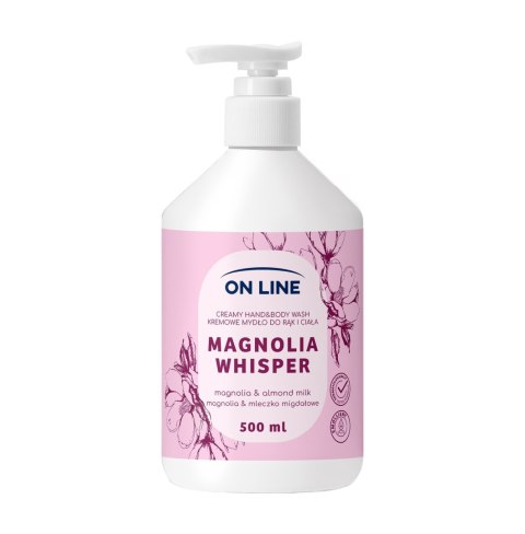ON LINE Kremowe mydło do rąk i ciała Magnolia&Mleczko migdałowe 500 ml ON LINE Kremowe mydło do rąk i ciała Magnolia&Mleczko migdałowe 500 ml