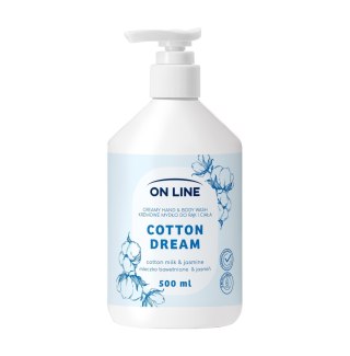 ON LINE Kremowe mydło do rąk i ciała Mleczko bawełniane&Jaśmin 500 ml