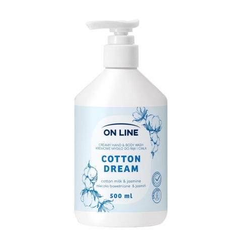 ON LINE Kremowe mydło do rąk i ciała Mleczko bawełniane&Jaśmin 500 ml ON LINE Kremowe mydło do rąk i ciała Mleczko bawełniane&Jaśmin 500 ml