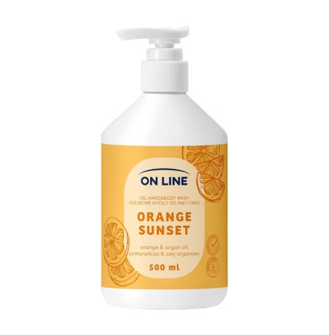 ON LINE Olejkowe mydło do rąk i ciała Pomarańcza&Olej arganowy 500 ml ON LINE Olejkowe mydło do rąk i ciała Pomarańcza&Olej arganowy 500 ml