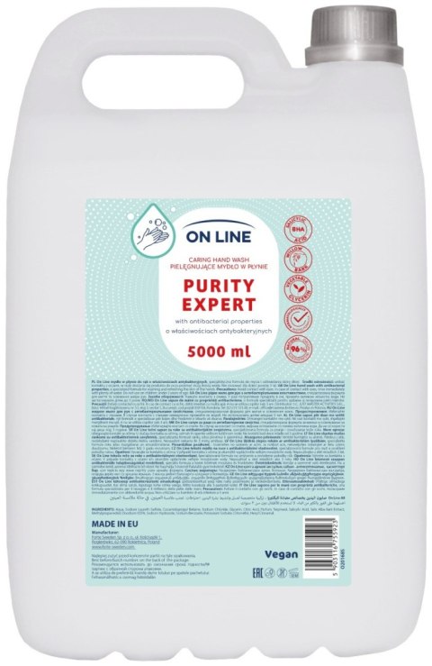 ON LINE Pielęgnujące mydło w płynie Antybakteryjne 5000 ml ON LINE Pielęgnujące mydło w płynie Antybakteryjne 5000 ml