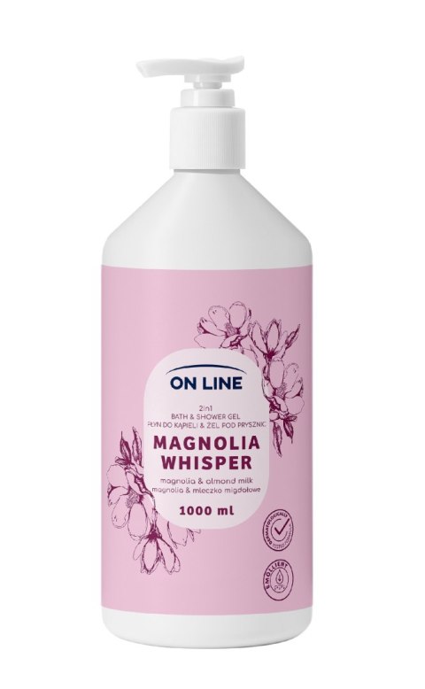 ON LINE Płyn do kąpieli i żel pod prysznic 2w1 Magnolia Whisper 1000 ml ON LINE Płyn do kąpieli i żel pod prysznic 2w1 Magnolia Whisper 1000 ml