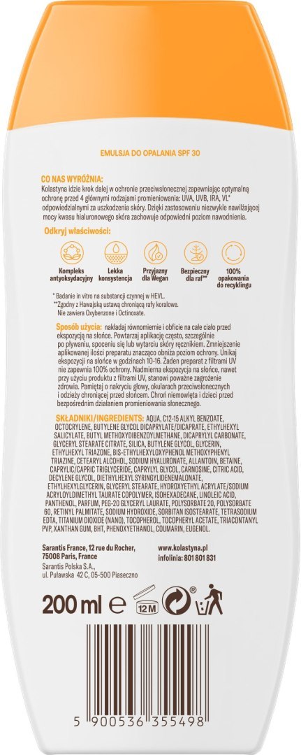 SAR KOL.OP Emul.d/opal. SPF30 200ml SAR KOL.OP Emul.d/opal. SPF30 200ml