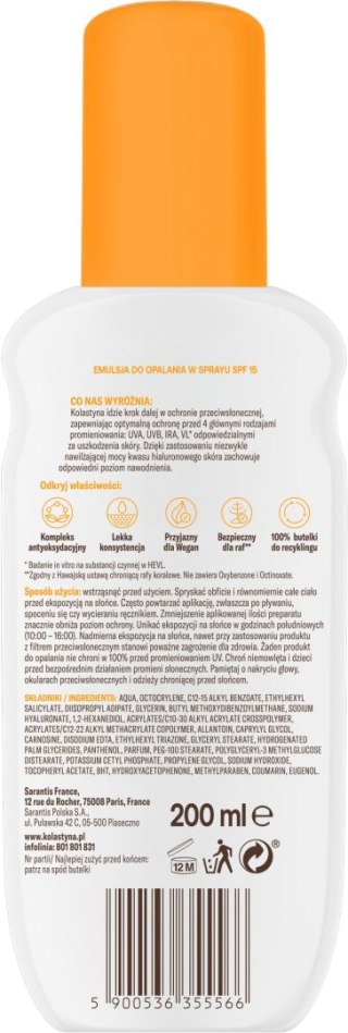 SAR KOL.OP Emul.d/opal. spray SPF15 200ml