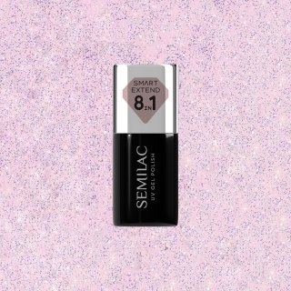 SEMILAC Smart Extend Lakier hybrydowy Glitter Delicate Pink nr. 806 7 ml