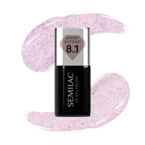 SEMILAC Smart Extend Lakier hybrydowy Glitter Delicate Pink nr. 806 7 ml SEMILAC Smart Extend Lakier hybrydowy Glitter Delicate Pink nr. 806 7 ml
