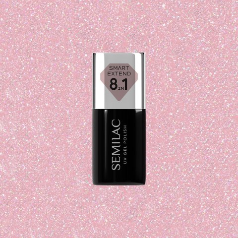 SEMILAC Smart Extend Lakier hybrydowy Glitter Dirty Nude Rose nr. 805 7 ml