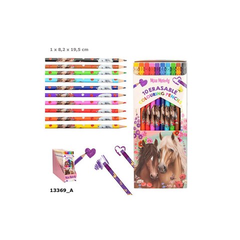 Top Model 13369 Kredki ścieralne Miss Melody 10 kolorów Ilość sztuk w opakowaniu 18