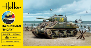 Heller 56892 Starter Set - M4 Sherman D-Day 1/72