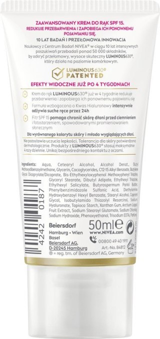 NIVEA LUMINOUS630® Krem do rąk przeciw przebarwieniom 50 ml