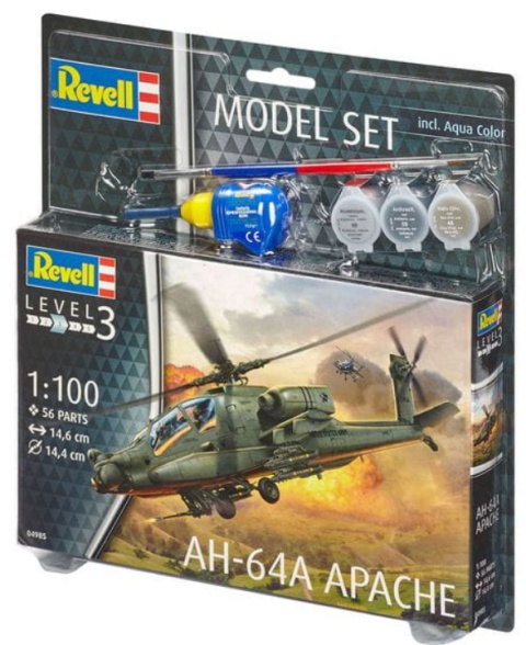 Revell 64985 Model Set 1/100 AH-64A Apache