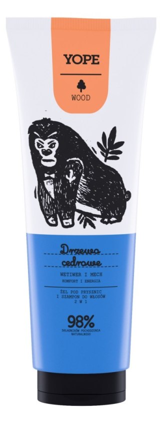 YOPE Wood Żel pod prysznic i szampon 2w1 Drzewo Cedrowe 250ml