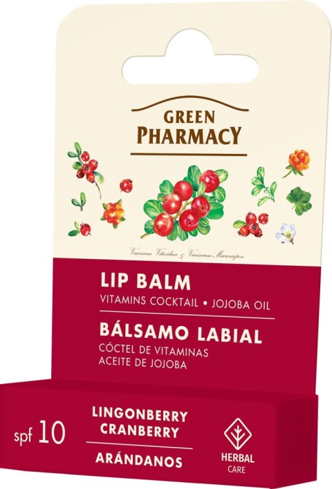 GREEN PHARMACY Balsam do ust Brusznica i Żurawina 3,6 g GREEN PHARMACY Balsam do ust Brusznica i Żurawina 3,6 g