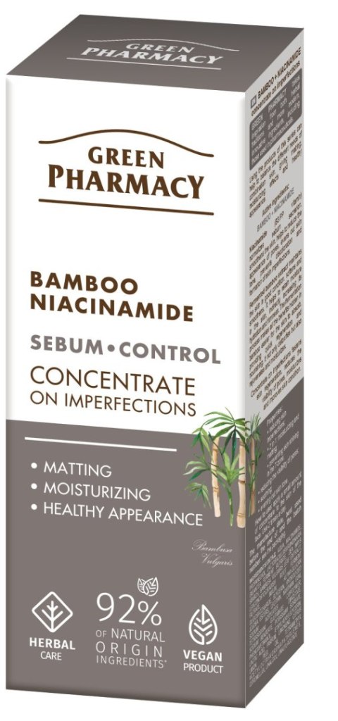 GREEN PHARMACY Bambus + Niacynamid Koncentrat przeciw niedoskonałościom 30 ml GREEN PHARMACY Bambus + Niacynamid Koncentrat przeciw niedoskonałościom 30 ml