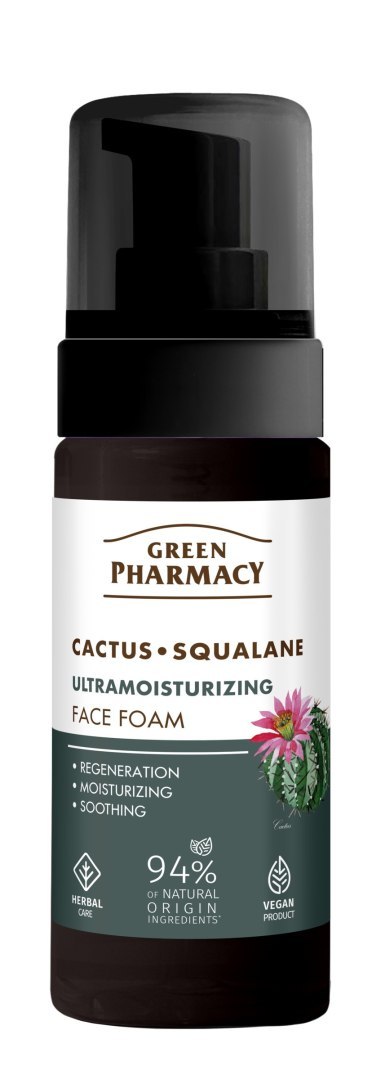 GREEN PHARMACY Kaktus + Skwalan Ultranawilżająca Pianka do mycia twarzy 150 ml GREEN PHARMACY Kaktus + Skwalan Ultranawilżająca Pianka do mycia twarzy 150 ml