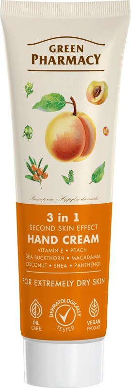 GREEN PHARMACY Krem do rąk 3w1 z efektem drugiej skóry 100 ml GREEN PHARMACY Krem do rąk 3w1 z efektem drugiej skóry 100 ml