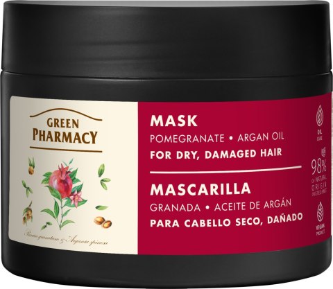 GREEN PHARMACY Maska do włosów suchych i zniszczonych Granat i Olej arganowy 300 ml GREEN PHARMACY Maska do włosów suchych i zniszczonych Granat i Olej arganowy 300 ml