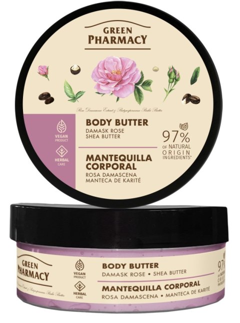 GREEN PHARMACY Masło do ciała Róża damasceńska i Masło shea 200 ml GREEN PHARMACY Masło do ciała Róża damasceńska i Masło shea 200 ml