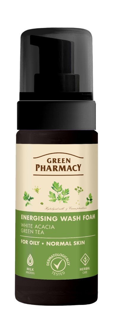 GREEN PHARMACY Pianka energetyczna do mycia skóry tłustej i normalnej 150 ml GREEN PHARMACY Pianka energetyczna do mycia skóry tłustej i normalnej 150 ml
