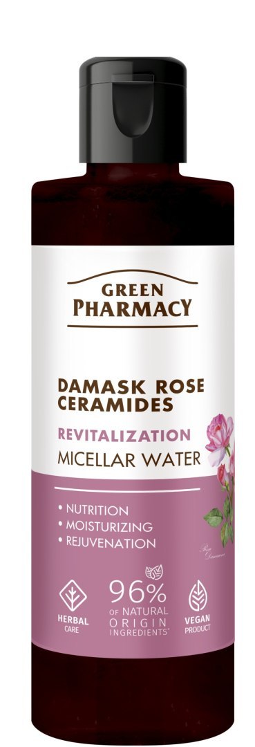 GREEN PHARMACY Róża Damasceńska + Ceramidy Rewitalizująca Woda micelarna do demakijażu twarzy 200 ml GREEN PHARMACY Róża Damasceńska + Ceramidy Rewitalizująca Woda micelarna do demakijażu twarzy 200 ml