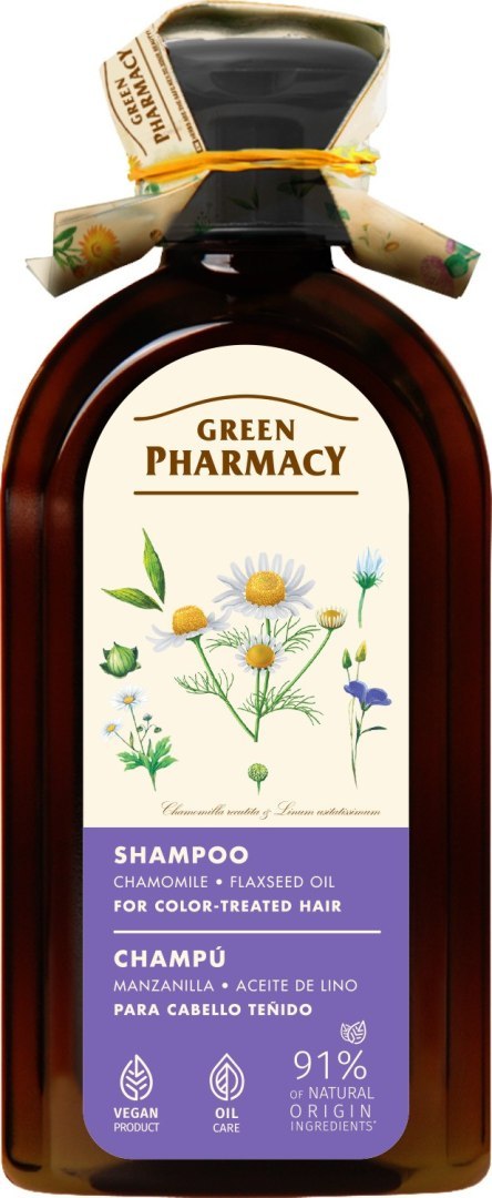 GREEN PHARMACY Szampon do włosów farbowanych Rumianek i Olej lniany 350 ml GREEN PHARMACY Szampon do włosów farbowanych Rumianek i Olej lniany 350 ml