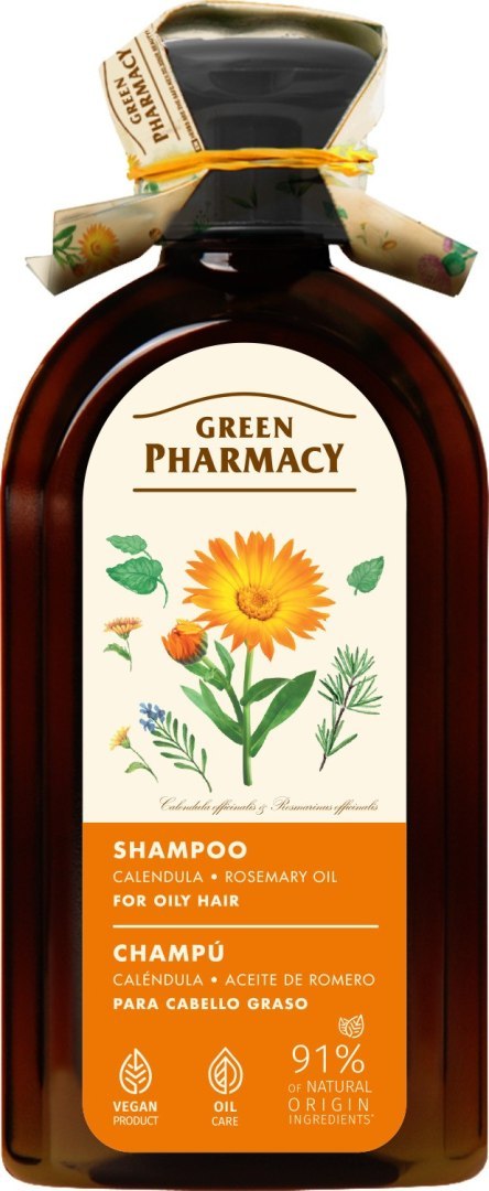 GREEN PHARMACY Szampon do włosów przetłuszczających się Nagietek i Olej rozmarynowy 350 ml GREEN PHARMACY Szampon do włosów przetłuszczających się Nagietek i Olej rozmarynowy 350 ml