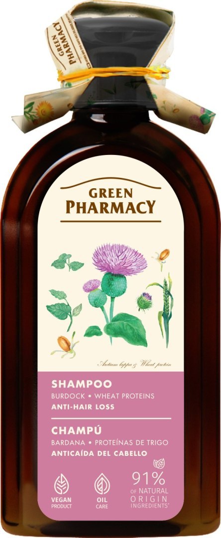GREEN PHARMACY Szampon przeciw wypadaniu włosów Łopian i Białka pszenicy 350 ml GREEN PHARMACY Szampon przeciw wypadaniu włosów Łopian i Białka pszenicy 350 ml