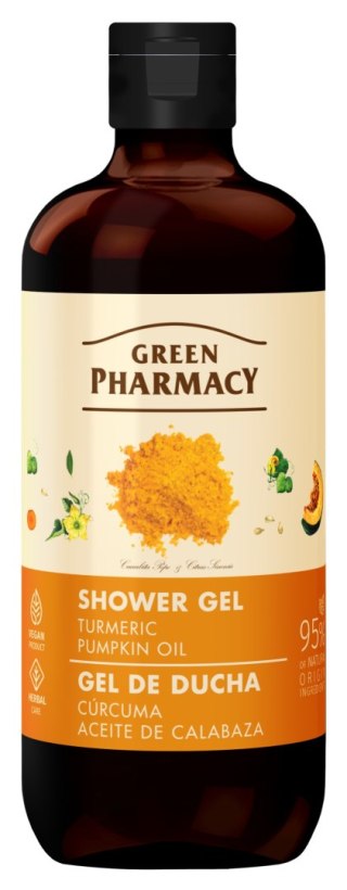 GREEN PHARMACY Żel pod prysznic - Kurkuma + Olejek Dyniowy 500 ml