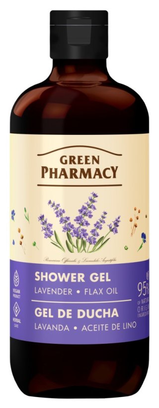 GREEN PHARMACY Żel pod prysznic - Lawenda + Olej Lniany 500 ml