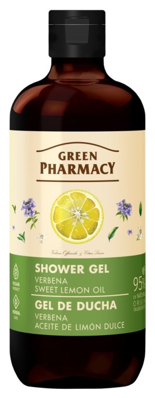 GREEN PHARMACY Żel pod prysznic - Werbena +Olejek ze słodkiej cytryny 500 ml