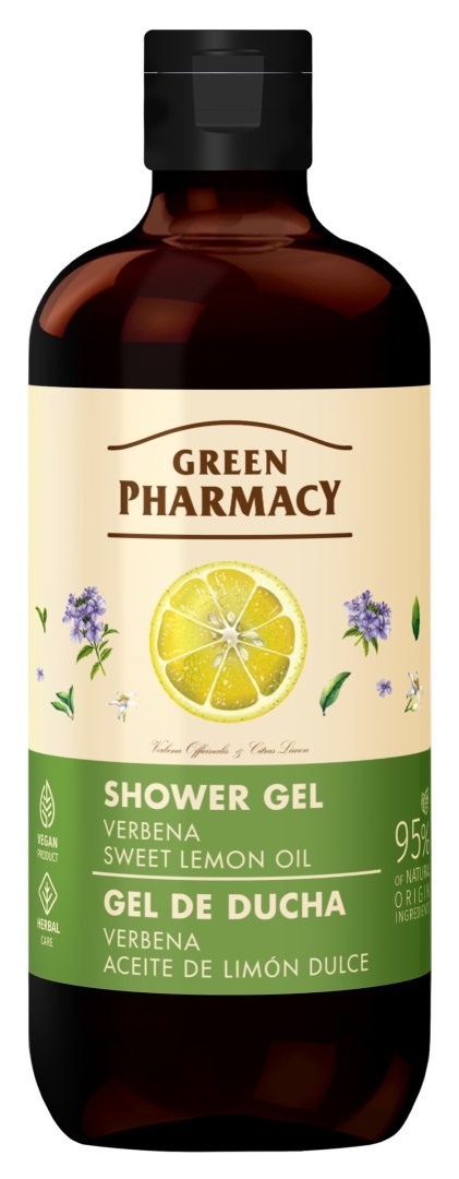 GREEN PHARMACY Żel pod prysznic - Werbena +Olejek ze słodkiej cytryny 500 ml GREEN PHARMACY Żel pod prysznic - Werbena +Olejek ze słodkiej cytryny 500 ml
