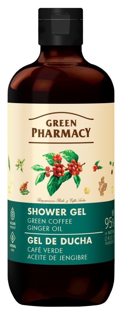 GREEN PHARMACY Żel pod prysznic - Zielona Kawa + Olejek Imbirowy 500 ml GREEN PHARMACY Żel pod prysznic - Zielona Kawa + Olejek Imbirowy 500 ml